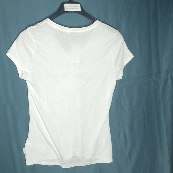 Calvin Klein Jeans white short sleeve top with silver CK logo - Picture 2 of 3